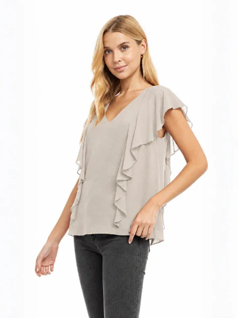 Blusa Americana para Mujer Beige Nude y Negra