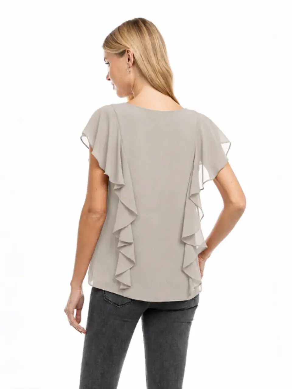 Blusa Americana para Mujer Beige Nude y Negra 2