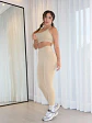 Set de Pantalón y Top en Licra Beige para Mujer - Miniatura 1