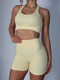 Set de Short y Top en Licra Amarillo Mantequilla - Miniatura 1