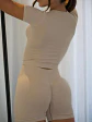 Set de Short y Blusa en Licra Nude para Mujer - Miniatura 2