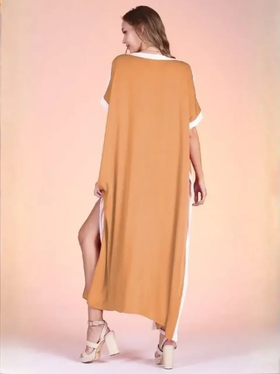 Túnica Americana de Seda Beige para Mujer 2