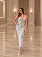 Vestido Americano Blanco con Lentejuelas y Perlas - Miniatura 1