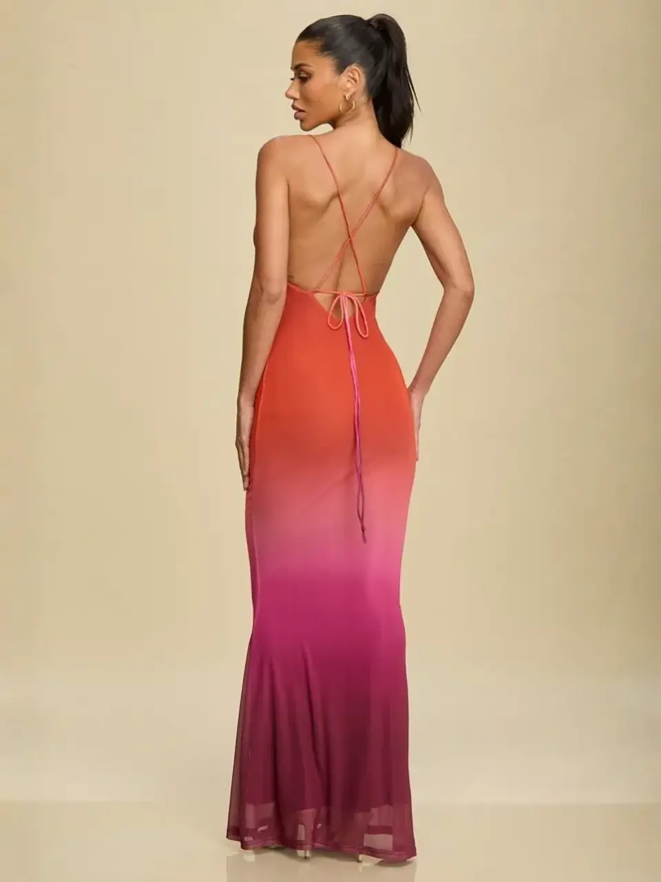Vestido Americano Degradé en Malla con Forro 2