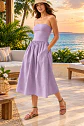Vestido Americano Strapless Nude y Lila Pastel - Miniatura 1