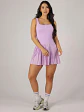 Vestido Deportivo de Licra con Falda Plisada Lila y Negro - Miniatura 1