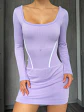 Vestido Deportivo Manga Larga de Licra Lila - Miniatura 1