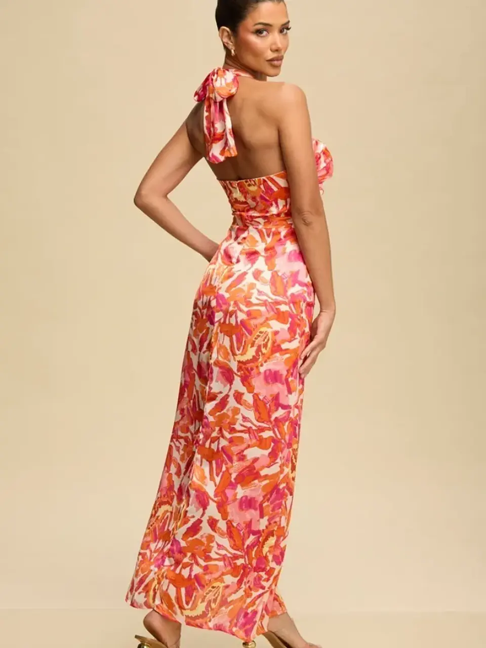 Vestido Americano Estampado en Seda para Mujer 2