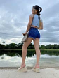 Top Corto Azul para Mujer - Miniatura 2