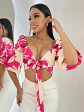 Top Estampado Fucsia y Nude en Tela Blessed - Miniatura 1
