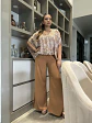 Pantalón Americano Beige con Bolsillos para Mujer - Miniatura 1