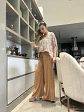 Pantalón Americano Beige con Bolsillos para Mujer - Miniatura 2