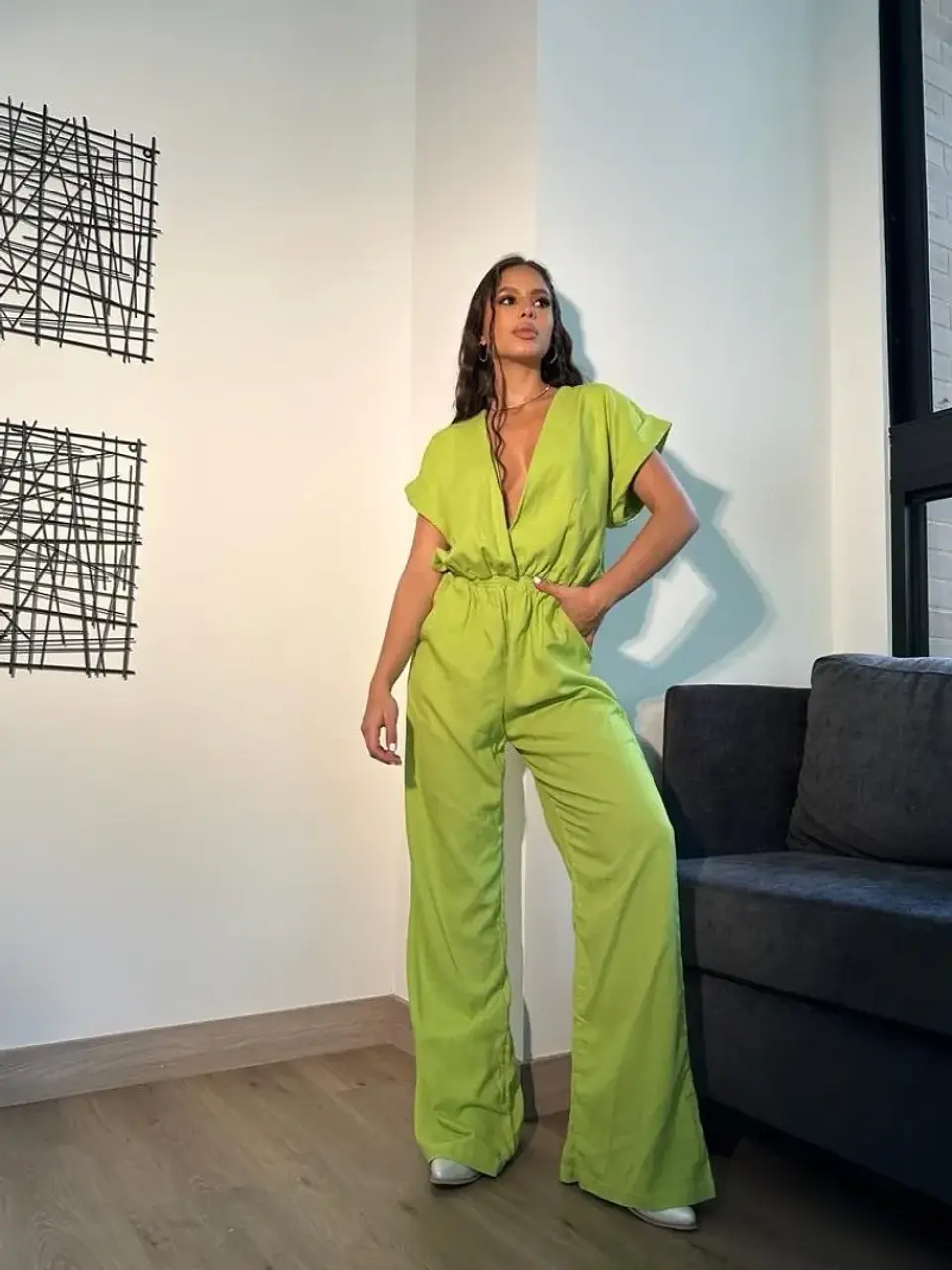 Jumper de Lino Verde para Mujer 2