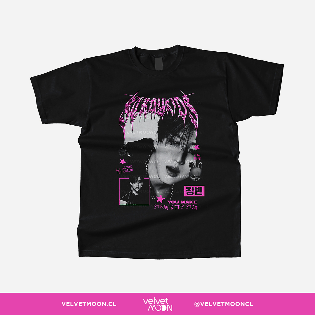 POLERA STRAY KIDS CHANGBIN PINK 1