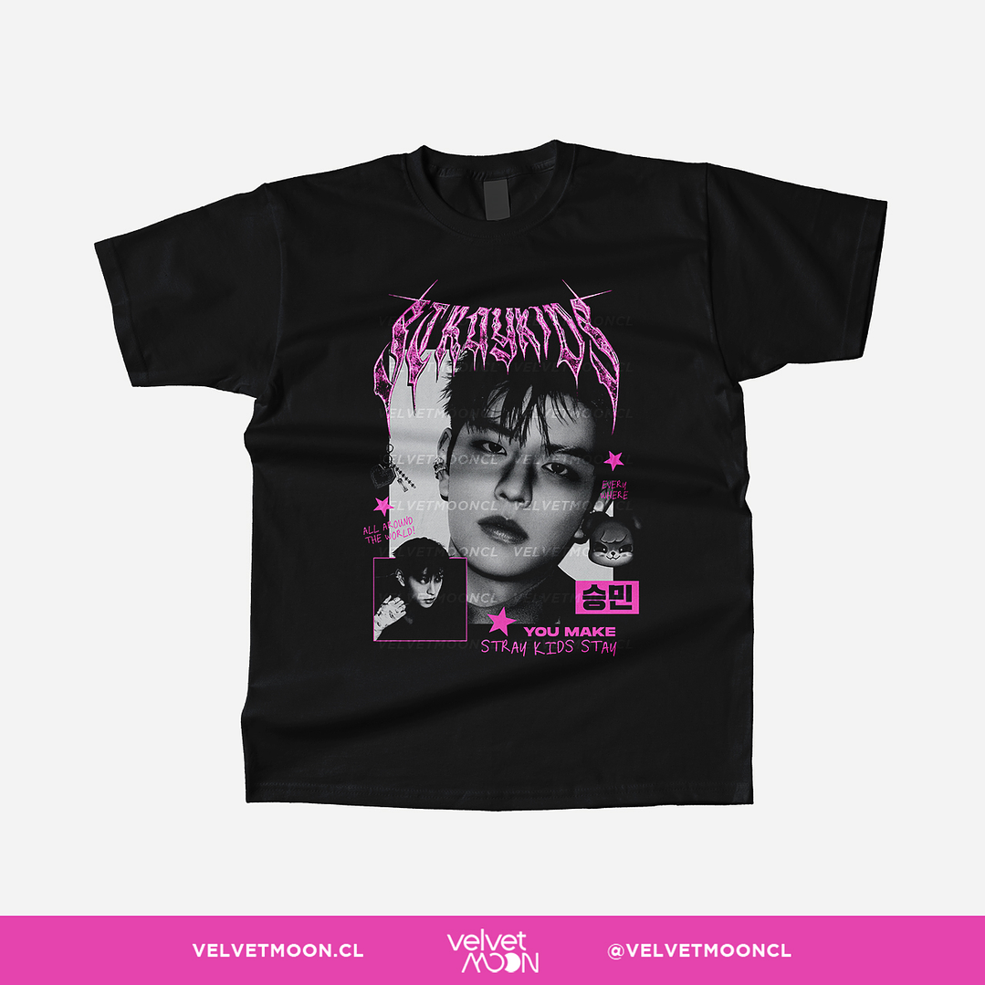 POLERA STRAY KIDS SEUNGMIN PINK 1