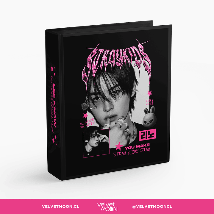 BINDER A4 STRAY KIDS LEE KNOW PINK 1