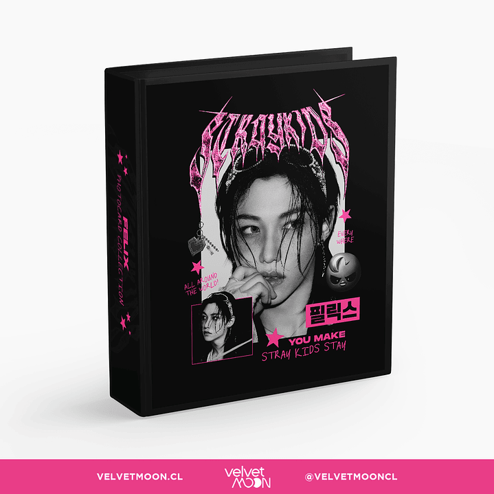 BINDER A4 STRAY KIDS FELIX PINK 1