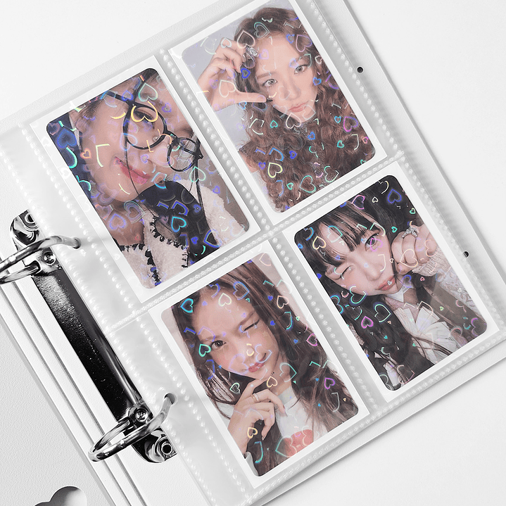 SLEEVES HOLOGRÁFICOS CORAZÓN COLORES 4