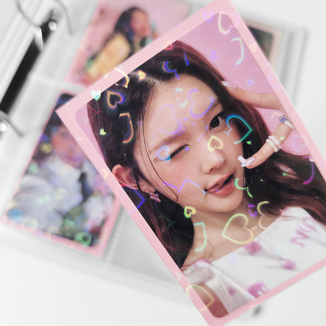 SLEEVES HOLOGRÁFICOS CORAZÓN COLORES 1