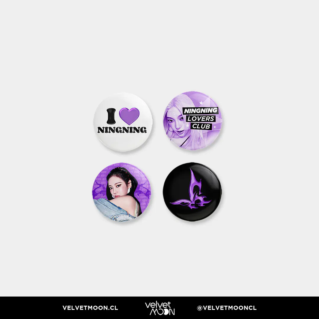 SET PINS AESPA NINGNING PURPLE 1