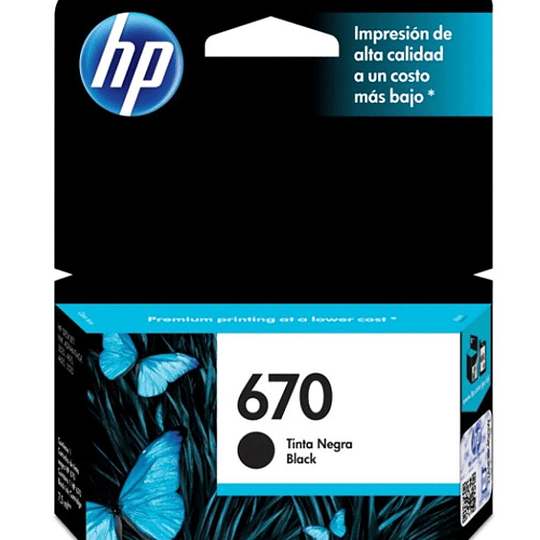 Tinta Hp CZ113AL (670) Negro