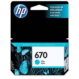 Tinta Hp CZ114AL (670) Cyan