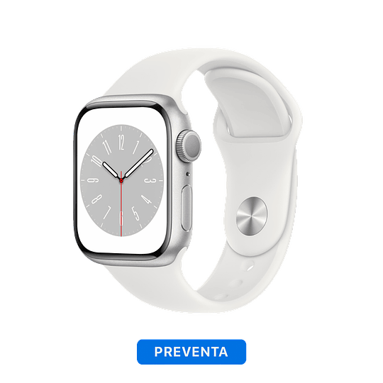 Apple Watch Serie 8 (GPS) Silver Aluminum Case - Sport Band - Image 4