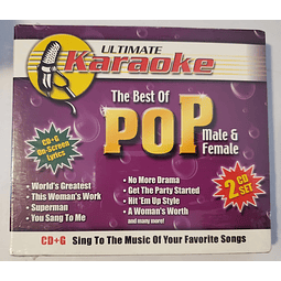 CD Ultimate Karaoke: The Best of Pop Male & Female 2CD Set (No More Drama, Get the Party Started, World's Greatest y más)