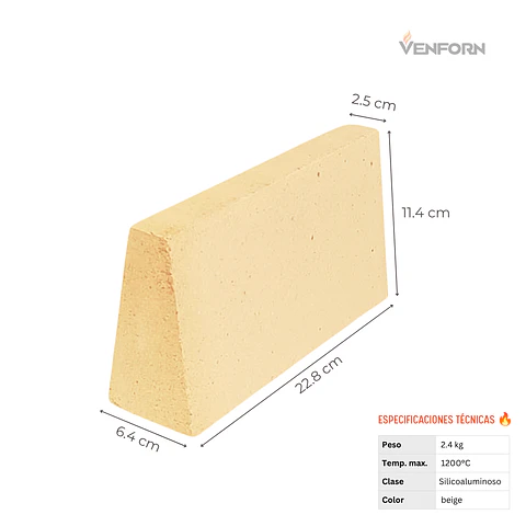 Ladrillo Refractario Arco 3 - 1200°C