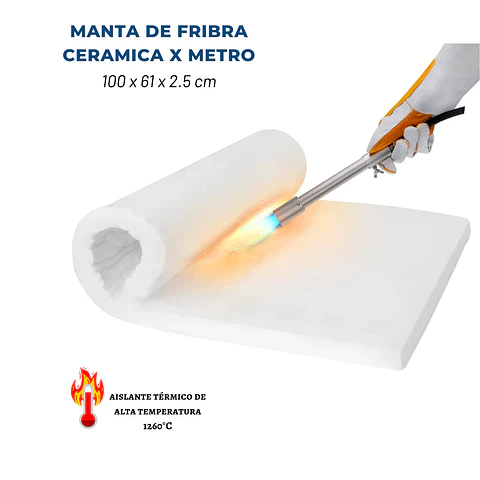 Manta de fibra cerámica 100 x 61 x 2.5 cm - 1260°C