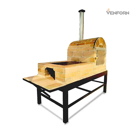 Cocina a Leña con Horno de Ladrillo Refractario