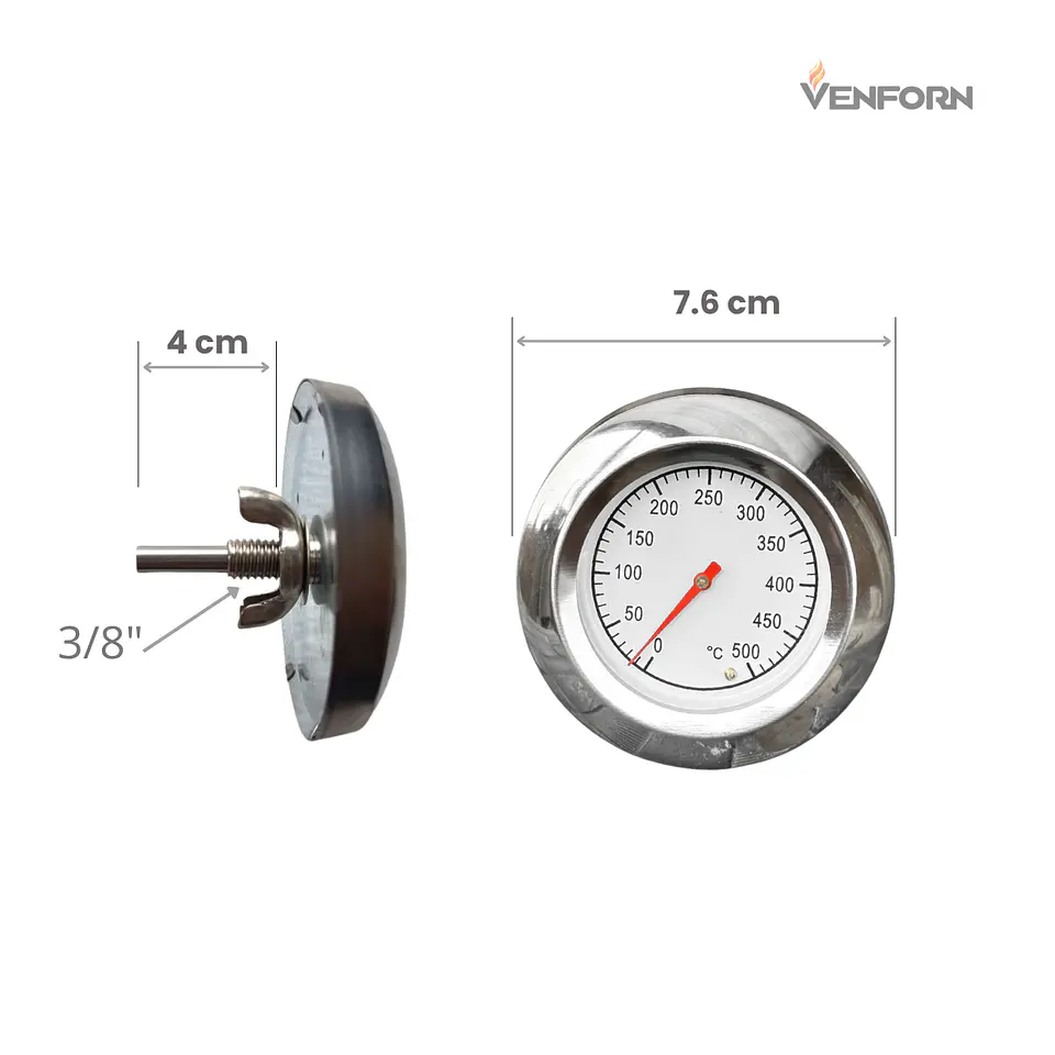 Termómetro de Horno Bimetálico de Acero Inoxidable - Blanco 1