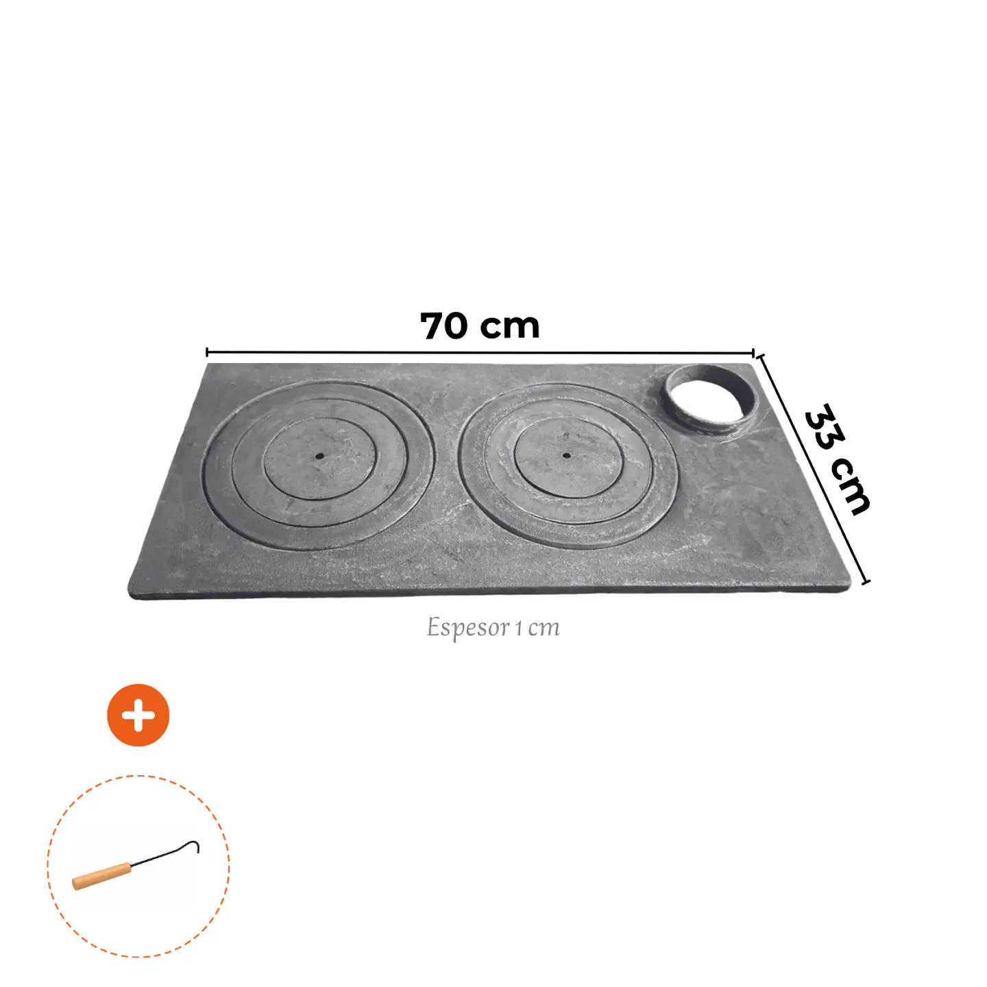 Plancha para cocina a leña / 2 hornillas 1
