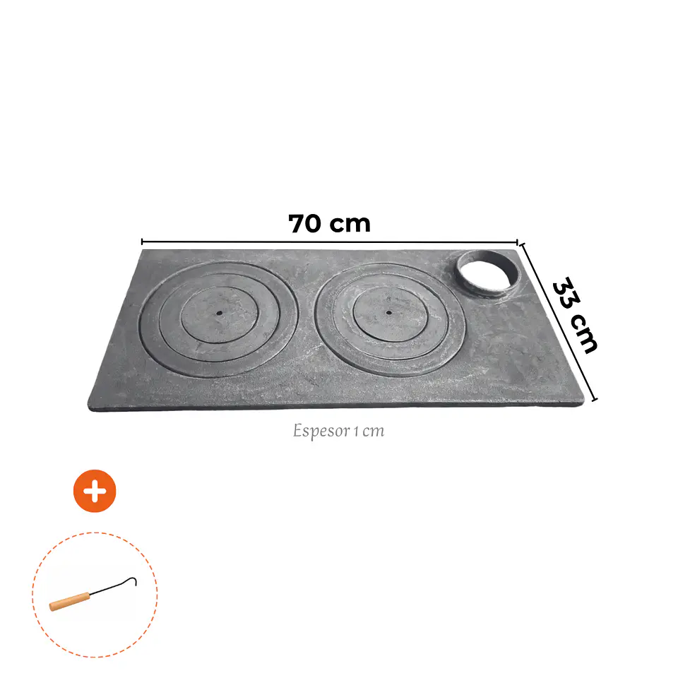 Plancha para cocina a leña / 2 hornillas 1