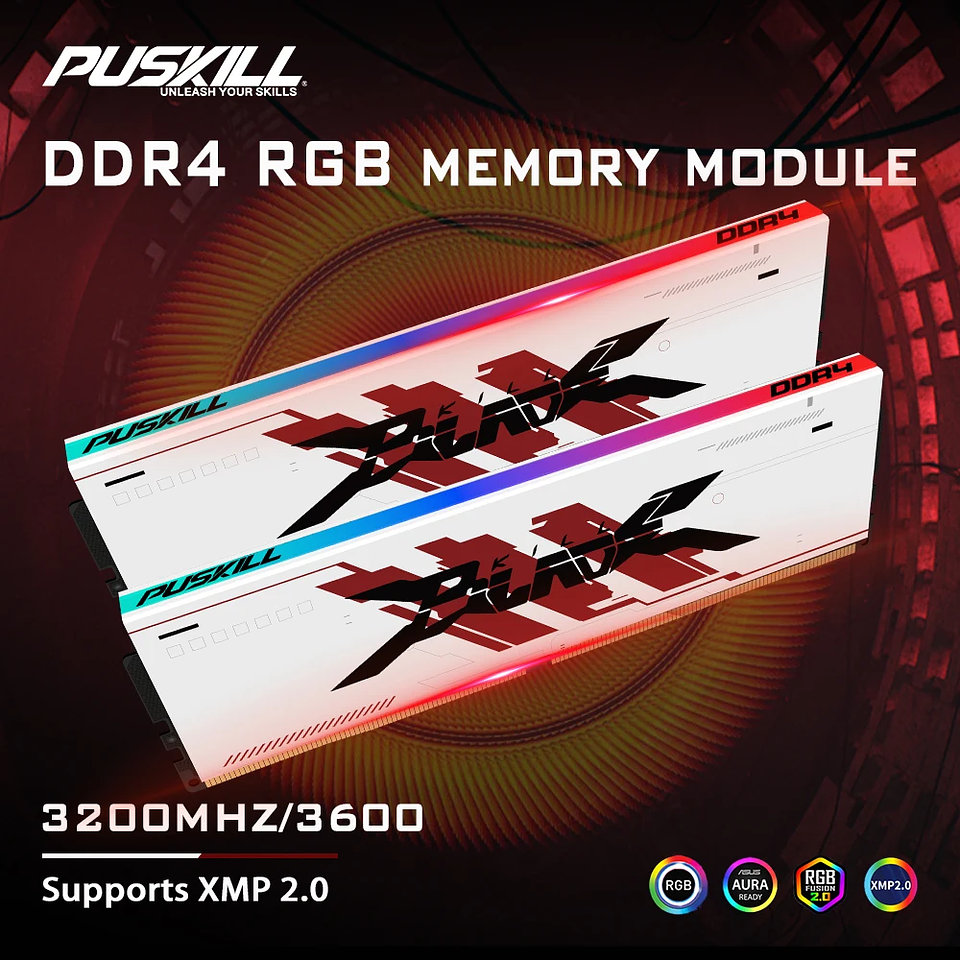 Memoria RAM DDR4 RGB para PC Gamer 8GB / 16GB Alta Velocidad 2
