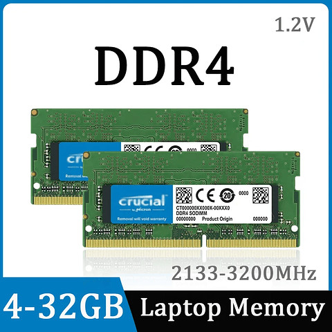 Memoria RAM DDR4 para Notebook 4GB a 32GB Alta Velocidad