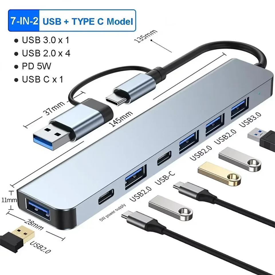 Hub USB-C 8 en 1 con HDMI 4K y Carga Rápida 9