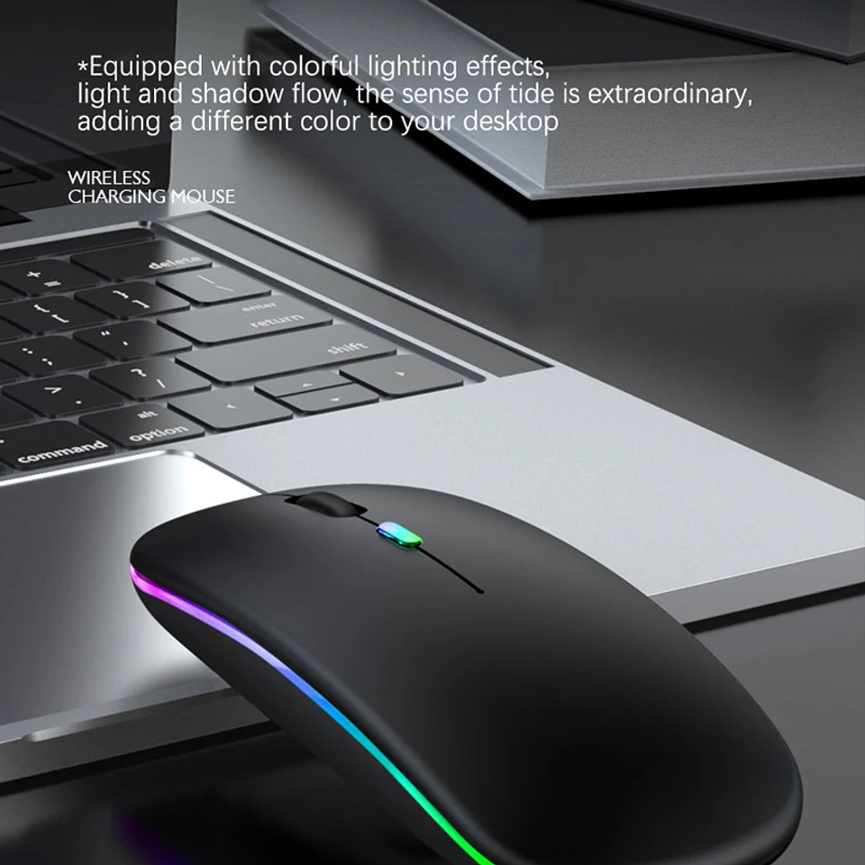 Mouse Inalámbrico Recargable RGB Bluetooth + USB Dual Mode 5