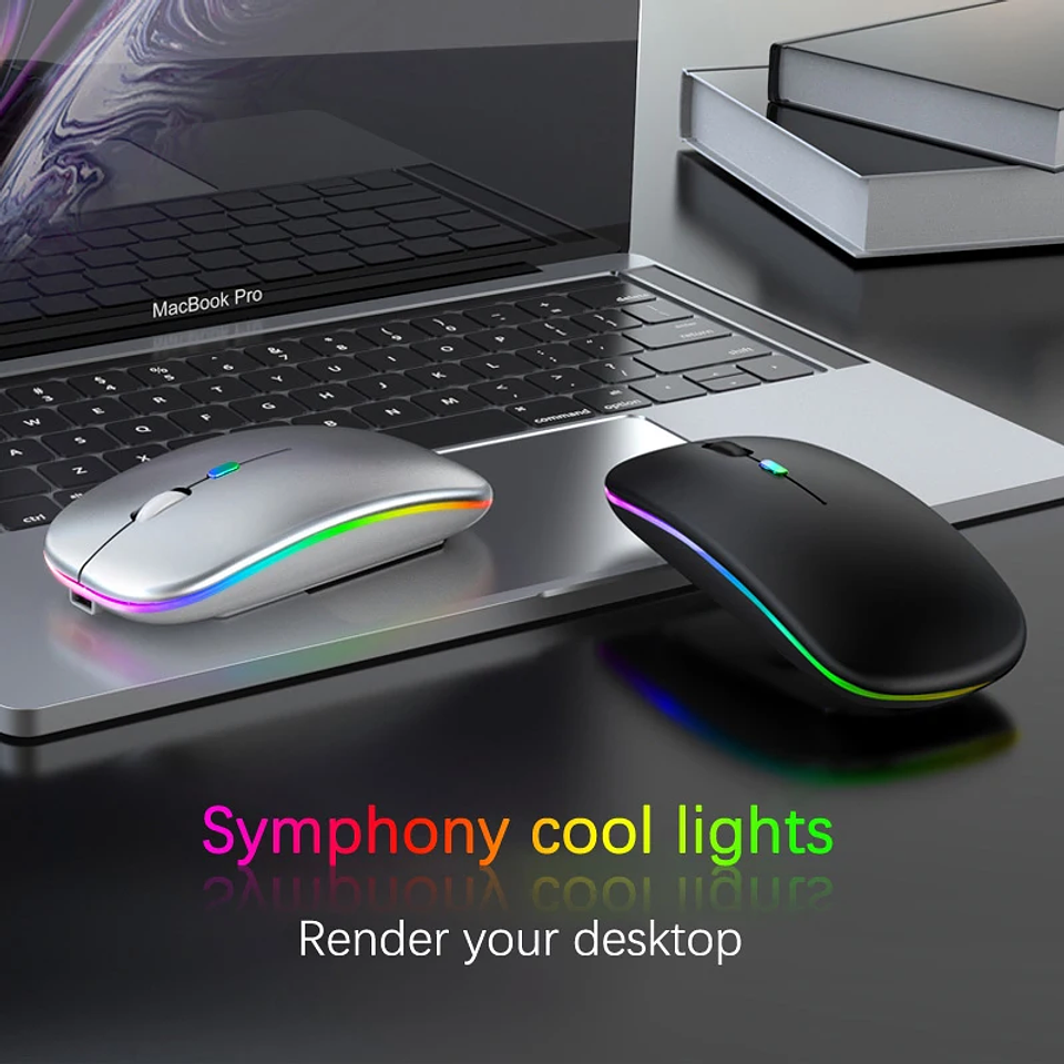 Mouse Inalámbrico Recargable RGB Bluetooth + USB Dual Mode 6