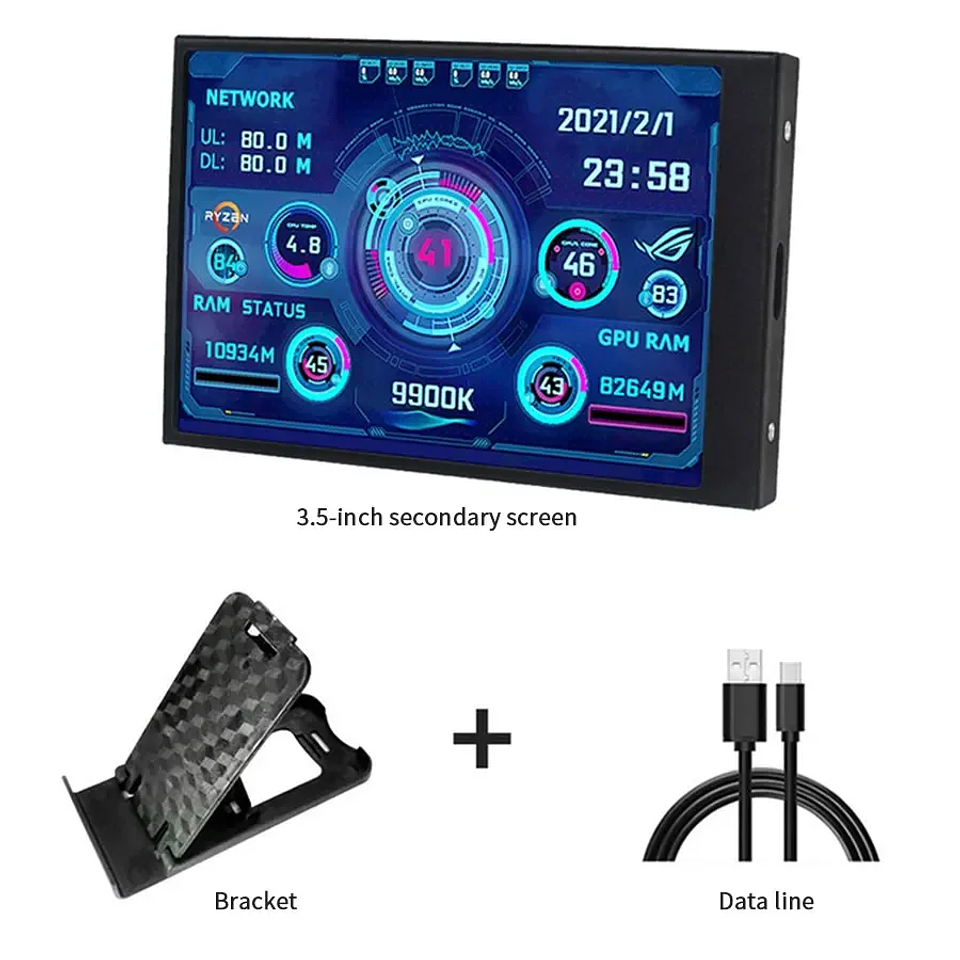 Pantalla Secundaria Mini 3.5” USB-C para PC (Monitor de Sistema) 7