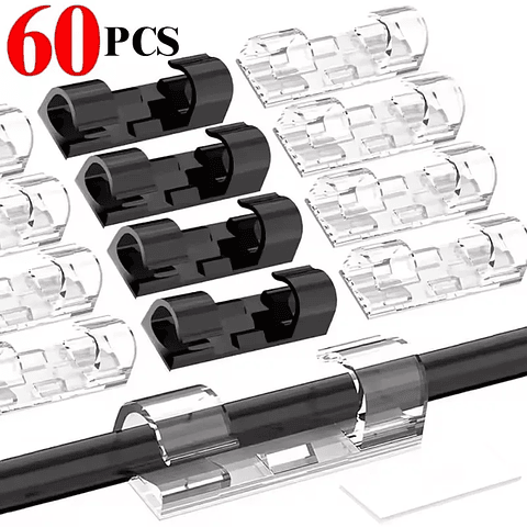 Clips Organizadores de Cables Adhesivos (Pack Orden Total)