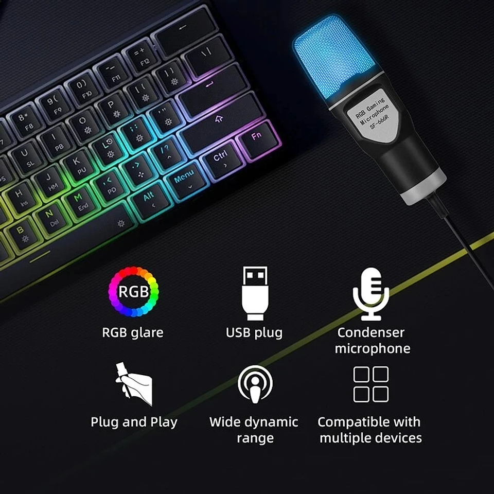 Micrófono USB Gamer AyeBeau Kit Streaming Profesional 2