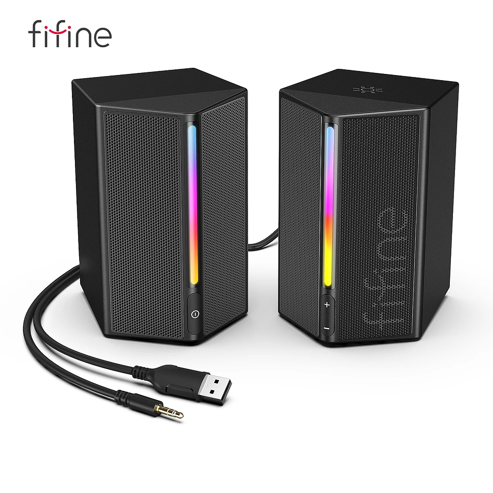 Parlantes Gamer RGB FIFINE A20 Sonido Estéreo Envolvente 1