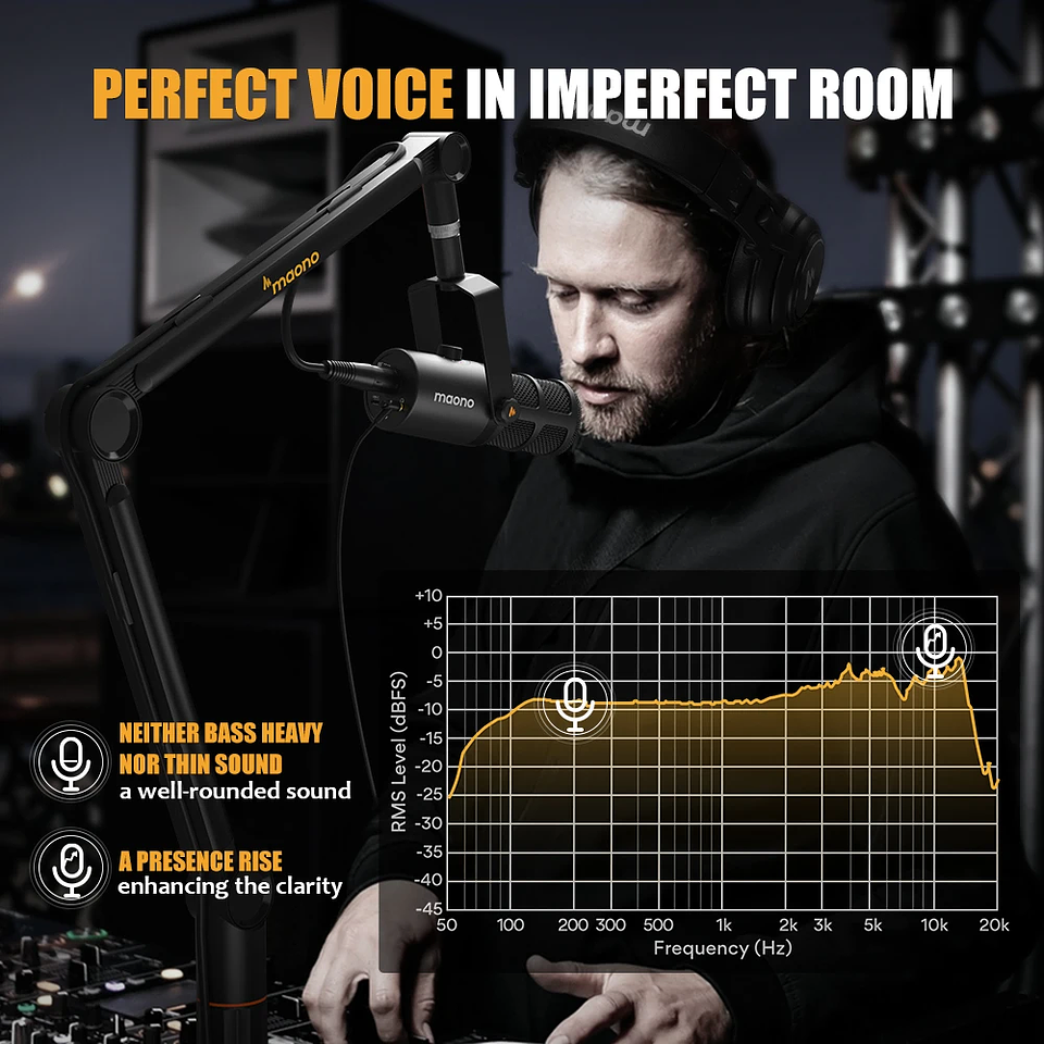 Micrófono Profesional MAONO PD400X USB/XLR para Streaming y Podcast 5