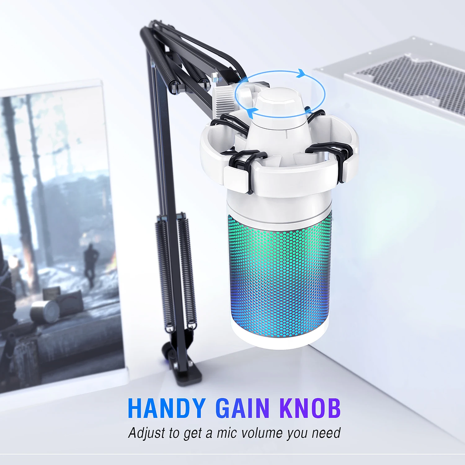Micrófono Gamer RGB FIFINE A6T USB Kit Completo Streaming | Brazo + Filtro Anti Pop 5