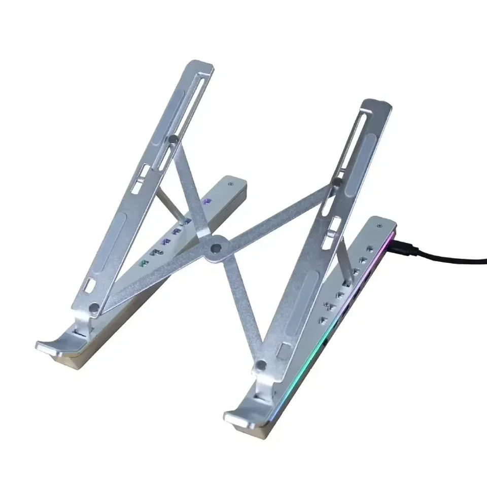 Soporte Laptop RGB 4 en 1 Ajustable de Aluminio 9