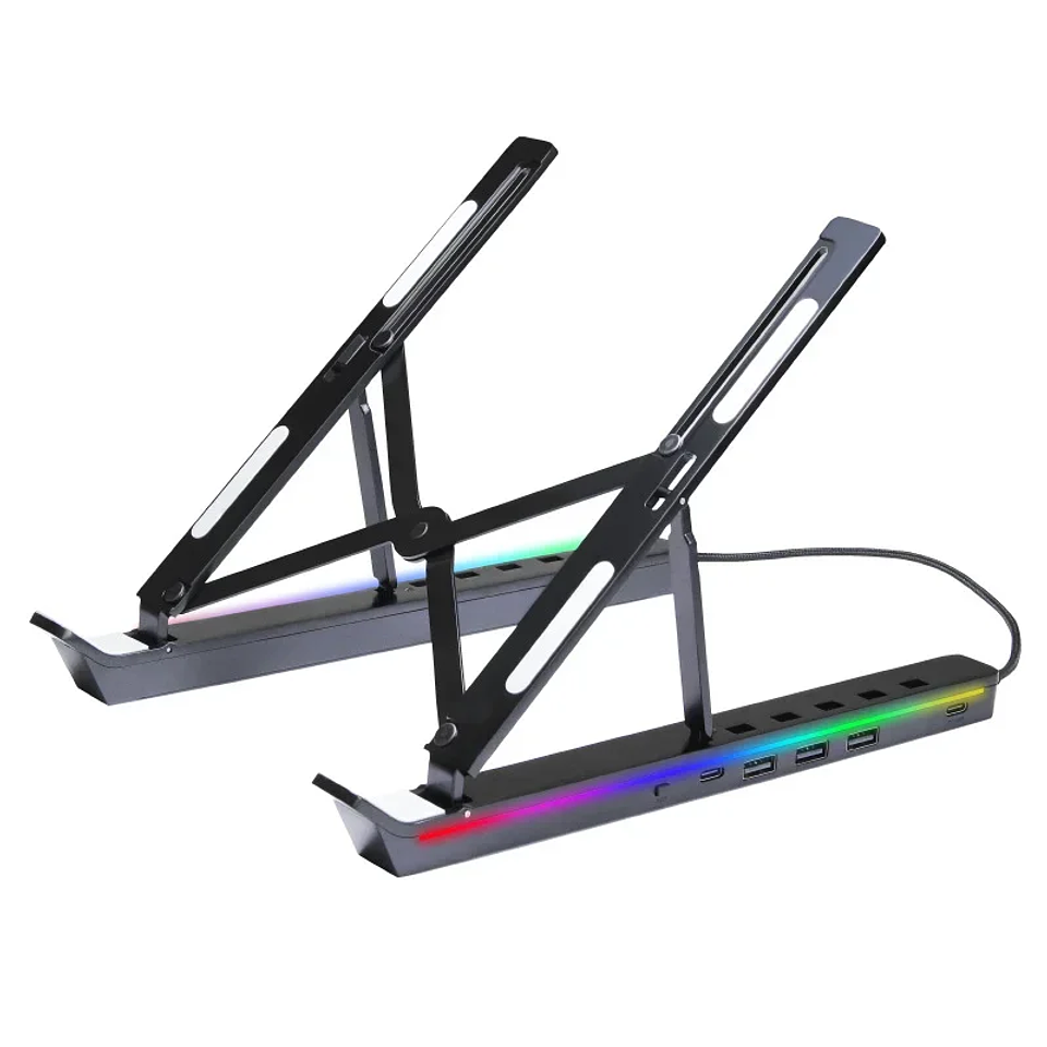Soporte Laptop RGB 4 en 1 Ajustable de Aluminio 10