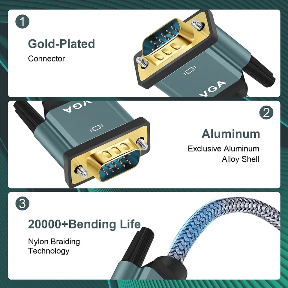 Cable HDMI a VGA Premium Reforzado (Alta Compatibilidad) 3
