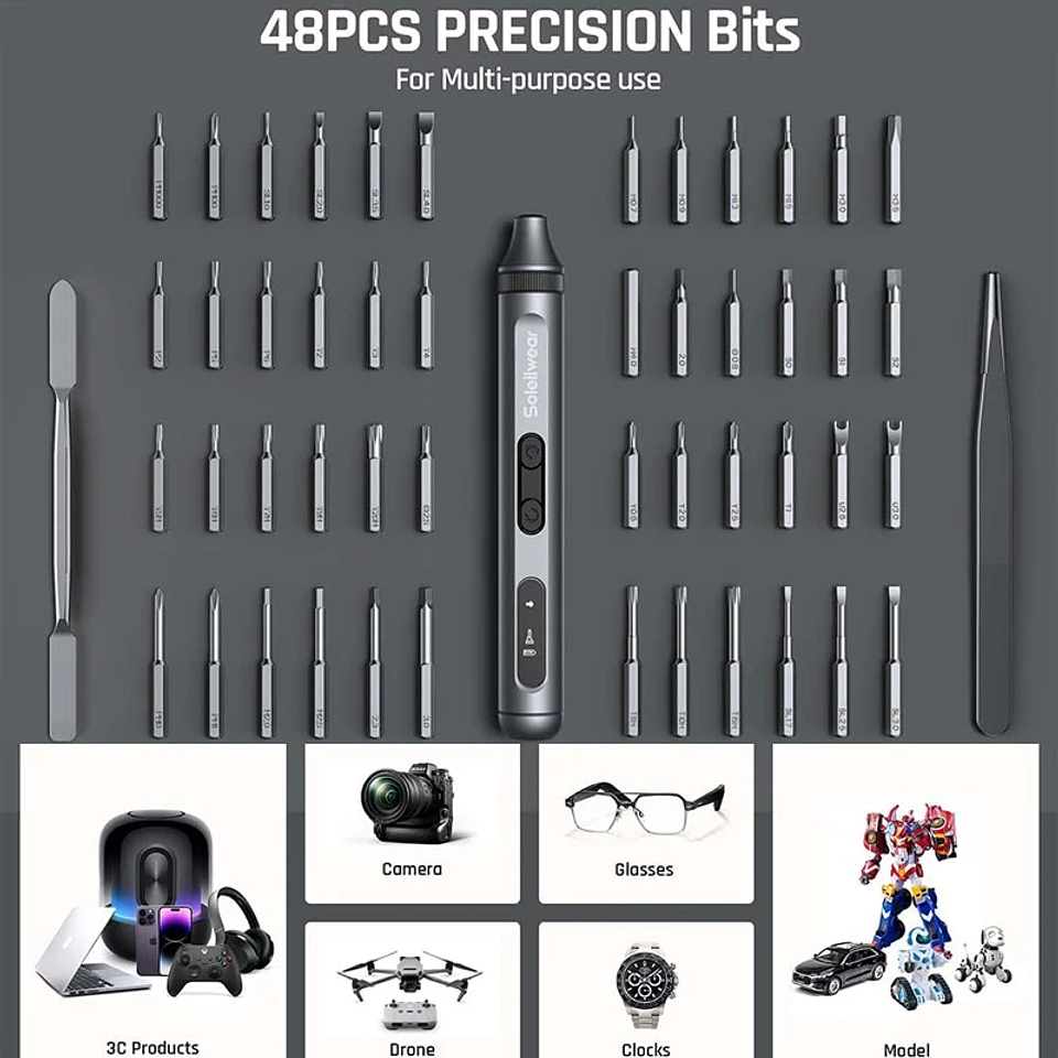 Destornillador Eléctrico de Precisión Recargable (Kit 17/50 en 1) 5