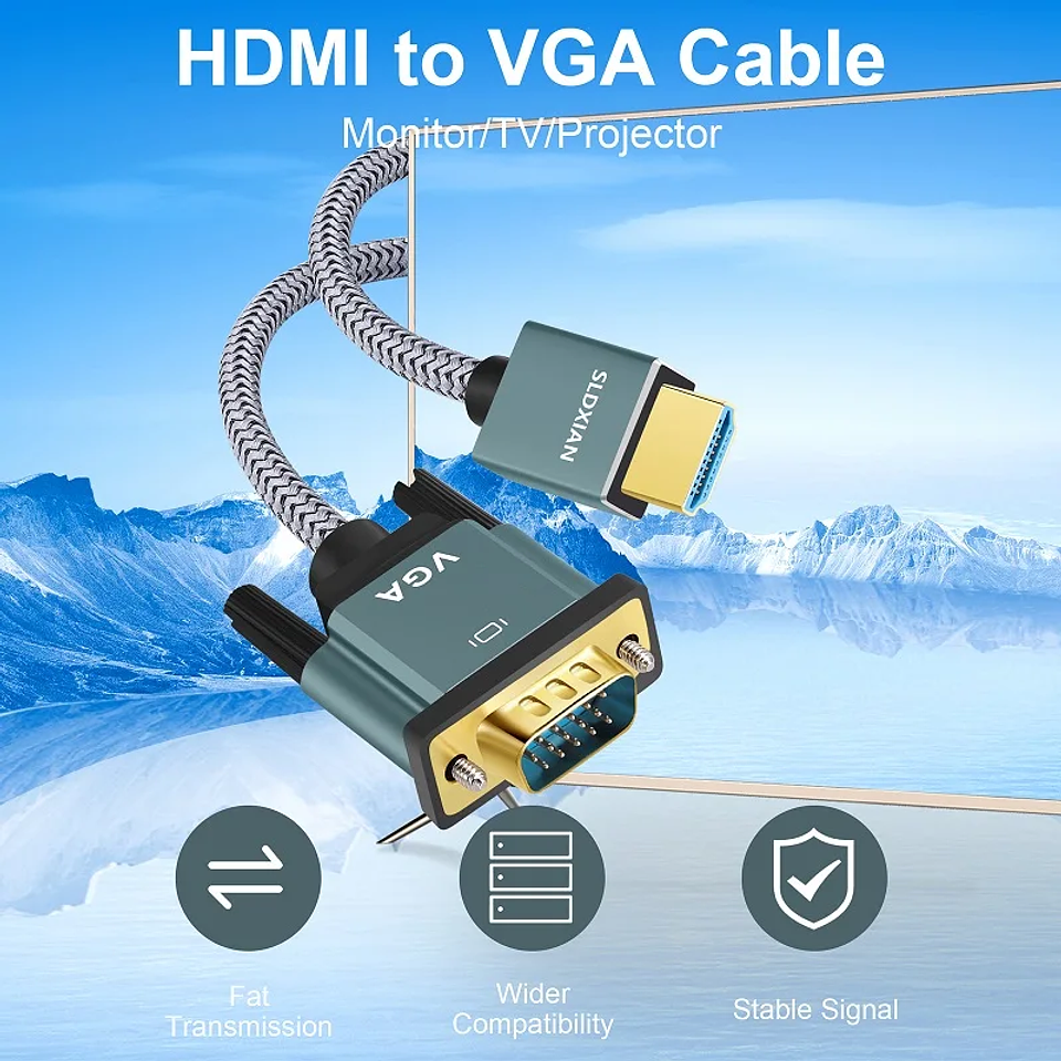 Cable HDMI a VGA Premium Reforzado (Alta Compatibilidad) 5
